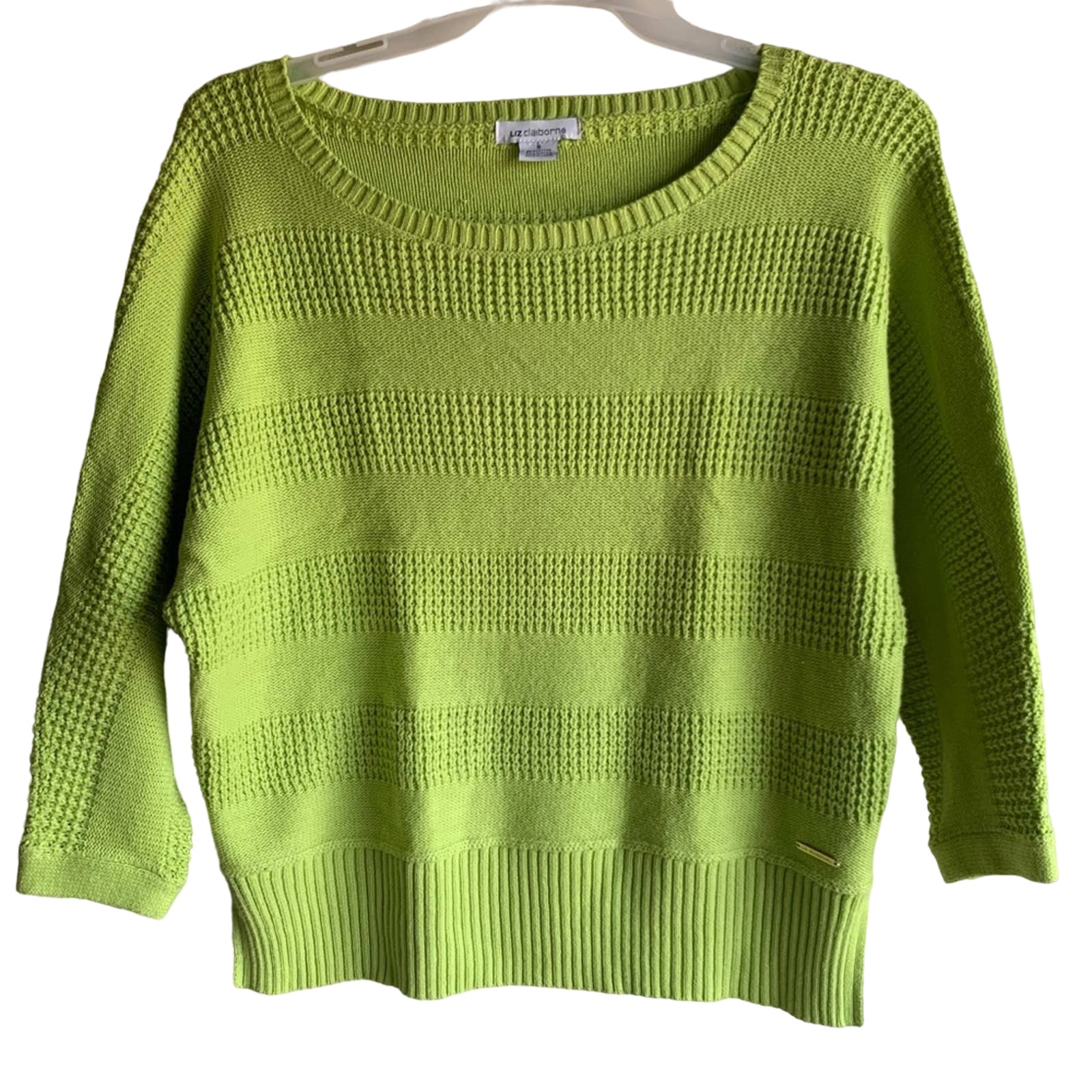 Liz Claiborne Lime Green Knit Sweater Size Small
